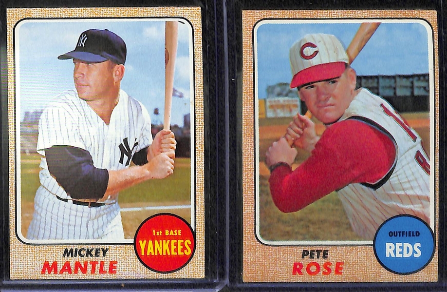 Lot of 7 - 1967-68 Topps Star Cards w. Mantle Both Years