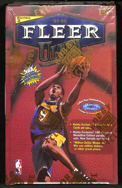1997-98 Fleer Ultra Series 2 Sealed/Unopened Hobby Basketball Box (24 packs w/ 10 cards per pack)
