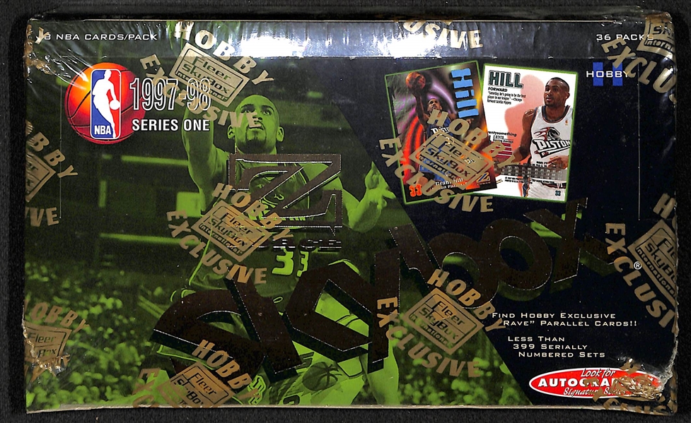 1997-98 Skybox Z-Force Series 1 Sealed/Unopened Hobby Basketball Box (36 packs w/ 8 cards per pack)