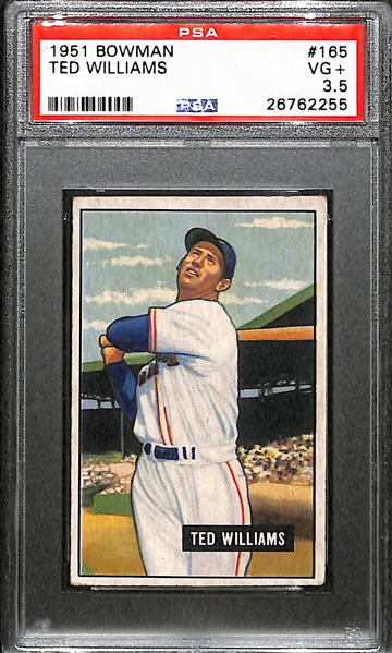 1951 Bowman Ted Williams #165 PSA 3.5 (VG+)