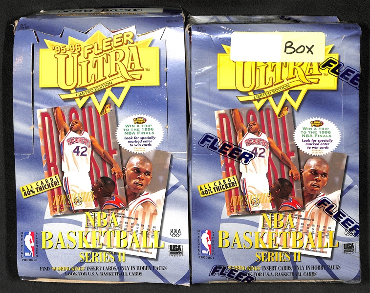 Lot of (4) Unopened Fleer Basketball Boxes (2 Fleer Ultra from 1995-96, 1 Fleer from 1994-95, 1 Fleer 1995-96)