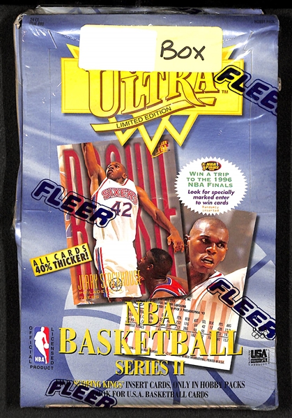 Lot of (4) Unopened Fleer Basketball Boxes (2 Fleer Ultra from 1995-96, 1 Fleer from 1994-95, 1 Fleer 1995-96)