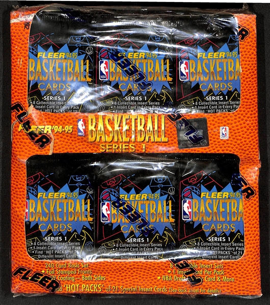 Lot of (4) Unopened Fleer Basketball Boxes (2 Fleer Ultra from 1995-96, 1 Fleer from 1994-95, 1 Fleer 1995-96)