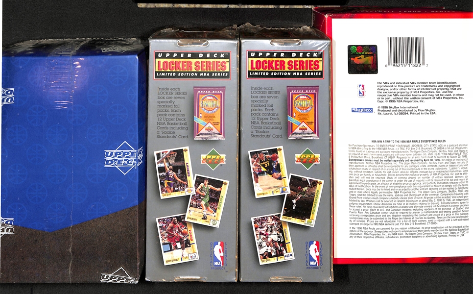 Lot of (4) Unopened Basketball Boxes (one 1994-95 Upper Deck SP, one 1995-96 Skybox Premium, and two 1991-92 Upper Deck Locker Series Boxes)