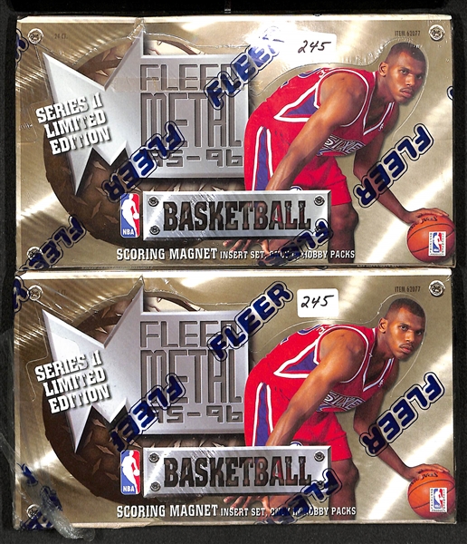 Lot of (2) Unopened Fleer Metal Basketball Series 2'95-'96 Hobby Boxes