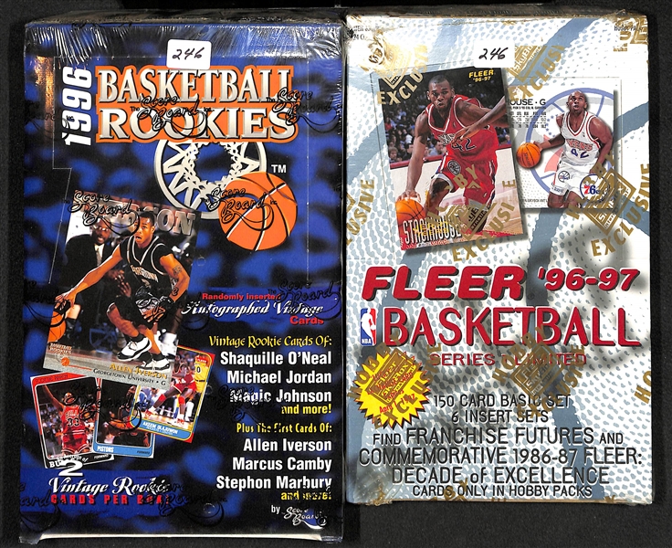 Lot of (4) Unopened Basketball Hobby Boxes (1996-97 Score Board BKB Rookies, 1996-97 Fleer Series 1, and (2) 1997-98 Fleer Basketball Series 1)