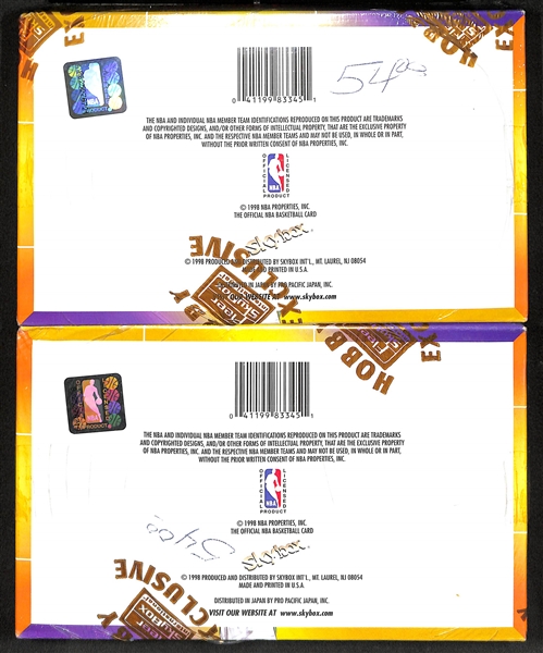 Lot of (2) 1998-99 Skybox/Hoops Series 1 Sealed Wax Hobby Boxes