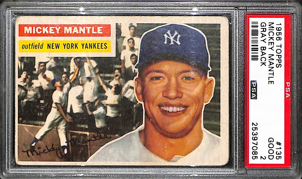 1956 Topps Mickey Mantle #135 PSA 2 (Good)