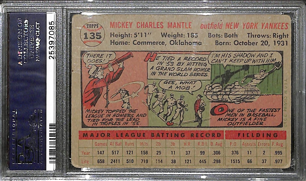 1956 Topps Mickey Mantle #135 PSA 2 (Good)