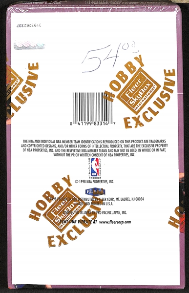 1998-99 Fleer Tradition Series 1 Sealed Basketball Hobby Box