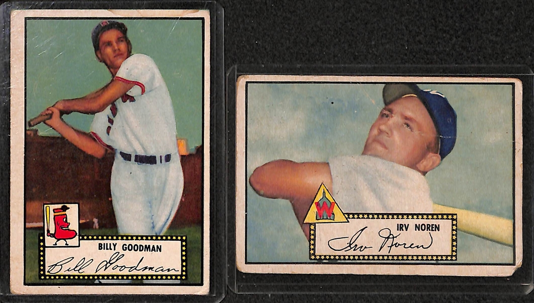 Lot of 10 - 1952 Topps Baseball Cards w. Pete Runnels