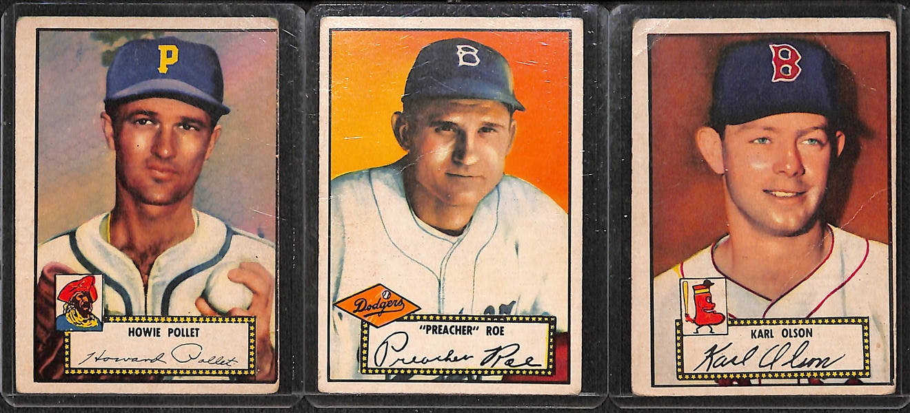 Lot of 13 - 1952 Topps Baseball Cards w. Ferris Fain
