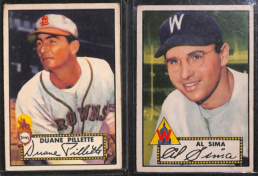 Lot of 13 - 1952 Topps Baseball Cards w. Duane Pillette