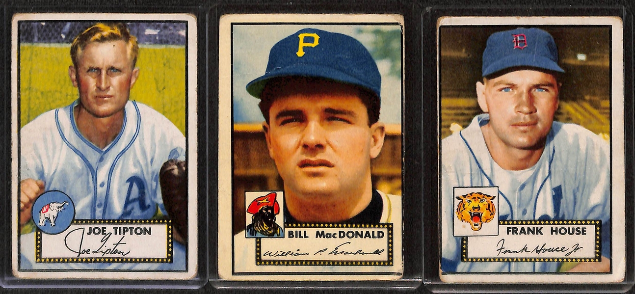Lot of 13 - 1952 Topps Baseball Cards w. Duane Pillette