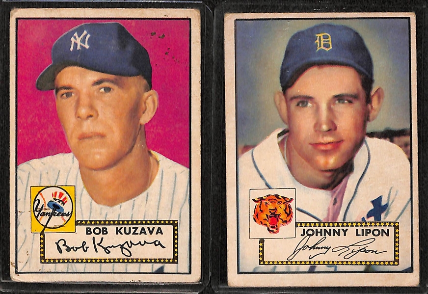 Lot of 13 - 1952 Topps Baseball Cards w. Bob Kuzava