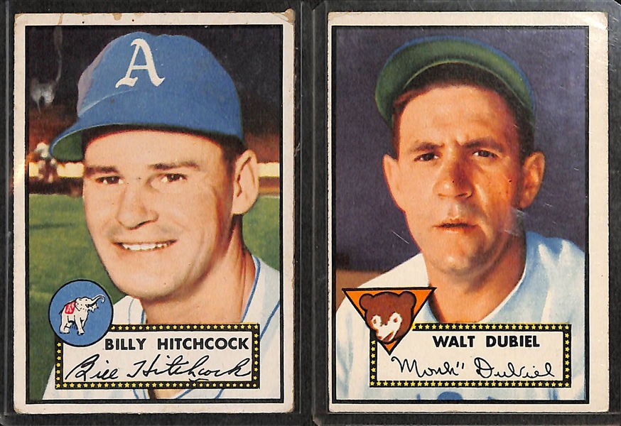 Lot of 13 - 1952 Topps Baseball Cards w. Billy Hitchcock
