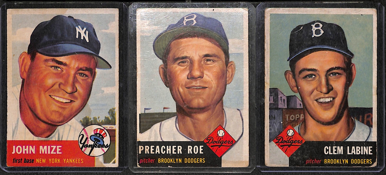 Lot of 16 - 1953 Topps Baseball Cards w. Johnny Mize