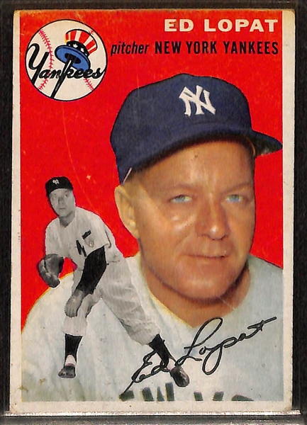 Lot of 50 Different 1954 Topps Baseball Cards w. Eddie Mathews