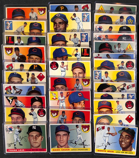 Lot of 32 Different 1955 Topps Baseball Cards w. Monte Irvin