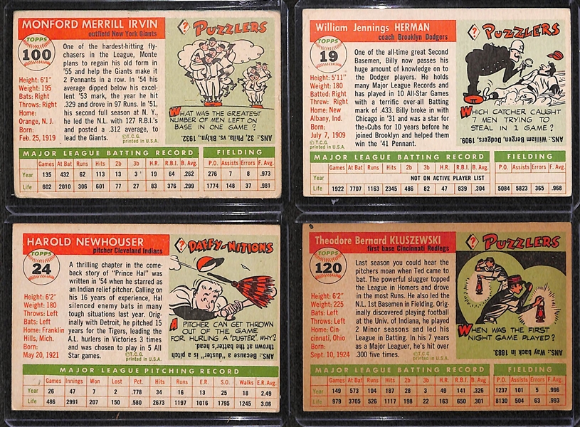 Lot of 32 Different 1955 Topps Baseball Cards w. Monte Irvin