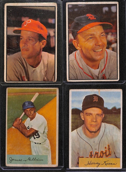 Lot of 40 Different 1950-1954 Bowman Baseball Cards w. 1950 Bob Lemon