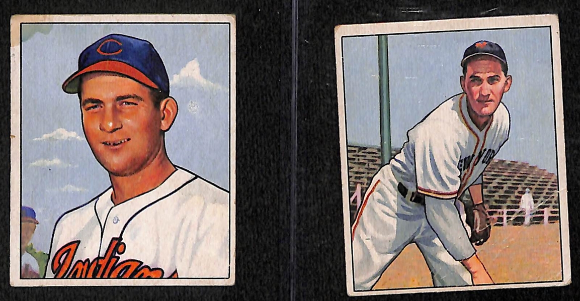 Lot of 40 Different 1950-1954 Bowman Baseball Cards w. 1950 Bob Lemon