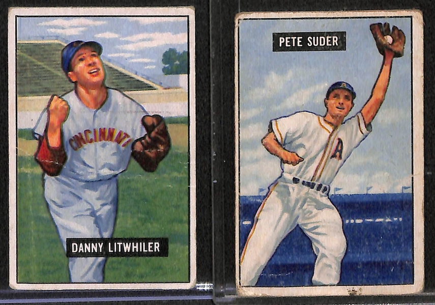 Lot of 40 Different 1950-1954 Bowman Baseball Cards w. 1950 Bob Lemon
