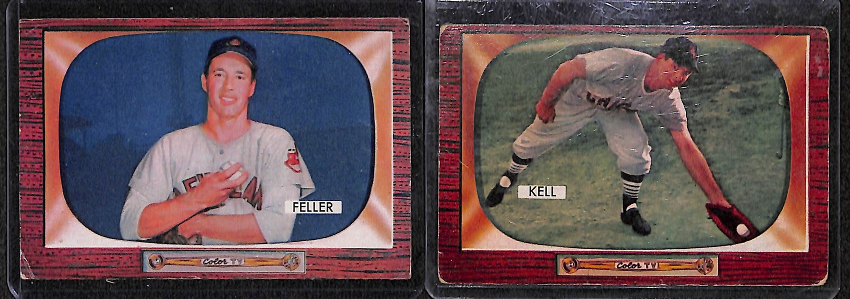 Lot of 42 Different 1955 Bowman Baseball Cards w. Bob Feller