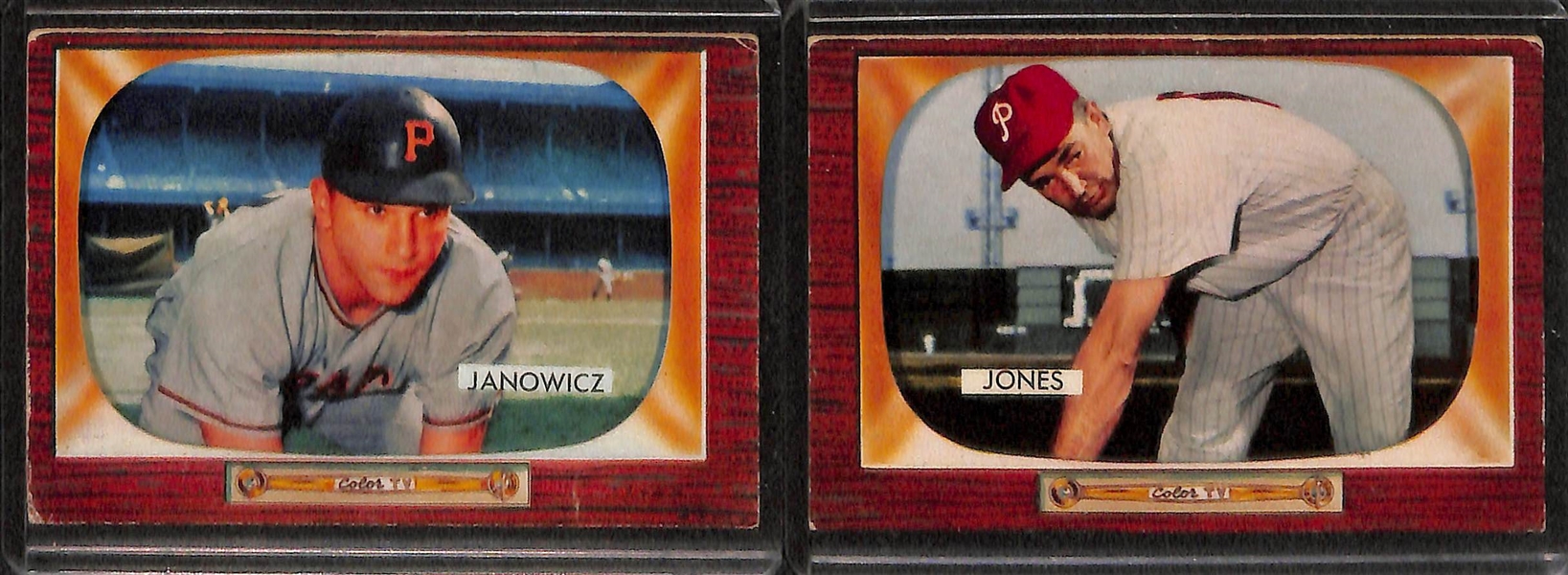 Lot of 42 Different 1955 Bowman Baseball Cards w. Bob Feller