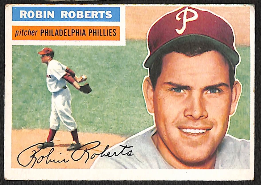 Lot of 90 Different 1956 Topps Baseball Cards w. Robin Roberts