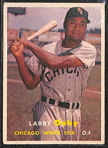 Lot of 81 Different 1957 Topps Baseball Cards w. Larry Doby