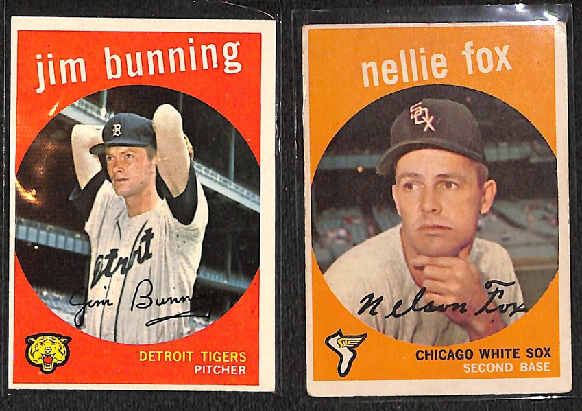 Lot of 125 Different 1959 Topps Baseball Cards w. Jim Bunning