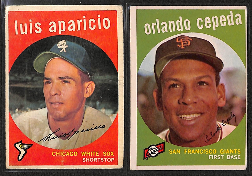 Lot of 125 Different 1959 Topps Baseball Cards w. Jim Bunning
