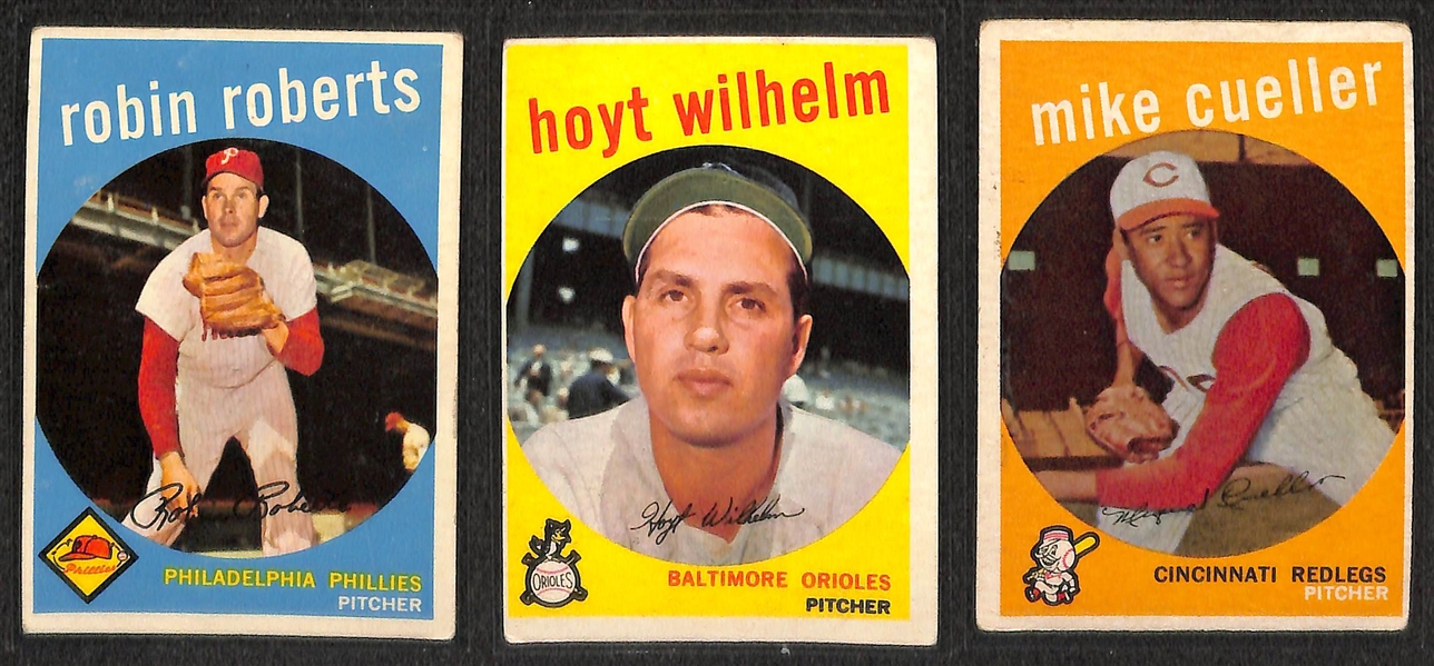 Lot of 125 Different 1959 Topps Baseball Cards w. Jim Bunning