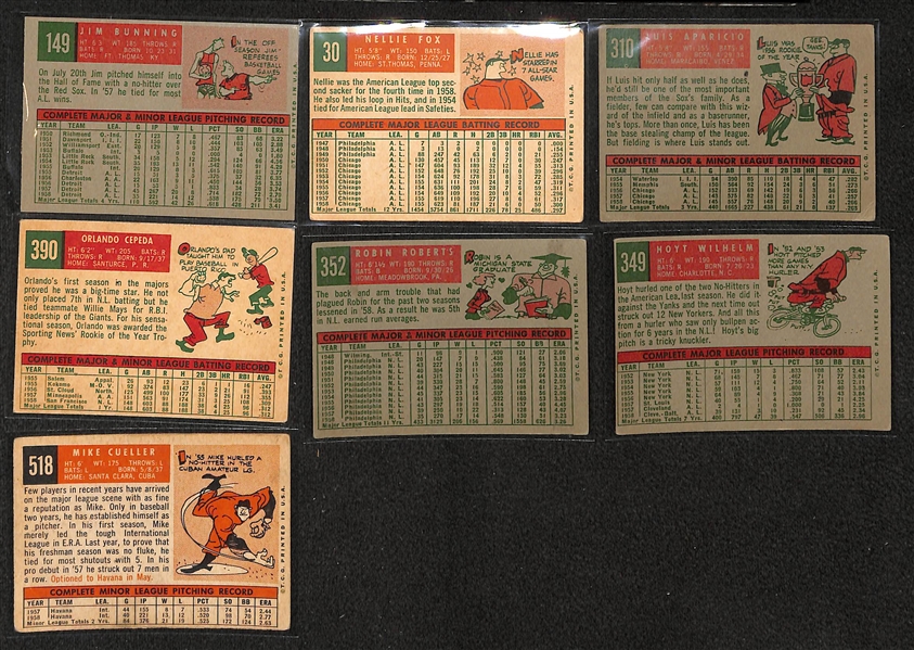 Lot of 125 Different 1959 Topps Baseball Cards w. Jim Bunning