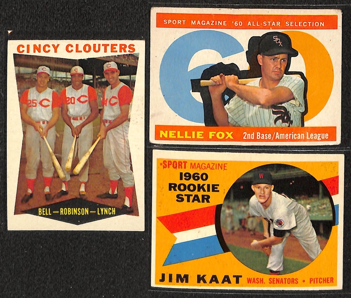 Lot of 100 Different 1960 Topps Baseball Cards w. Early Wynn
