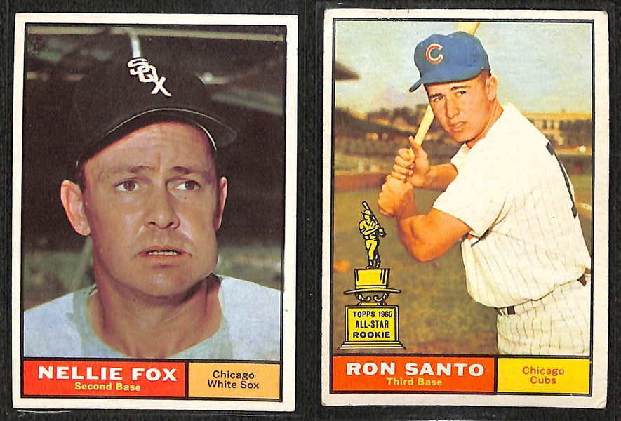 Lot of 120 Different 1961 Topps Baseball Cards w. Nellie Fox