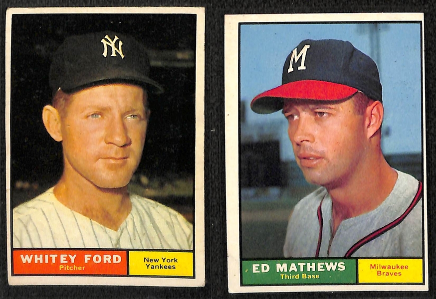 Lot of 120 Different 1961 Topps Baseball Cards w. Nellie Fox