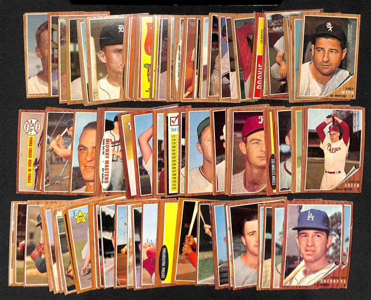 Lot of 130 Different 1962 Topps Baseball Cards w. Early Wynn