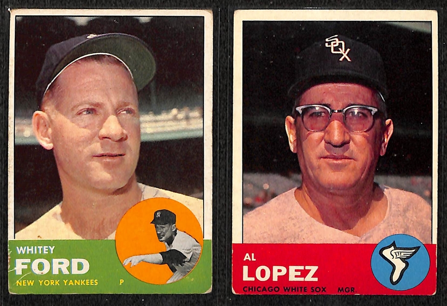 Lot of 120 Different 1963 Topps Baseball Cards w. Carl Yastrzemski