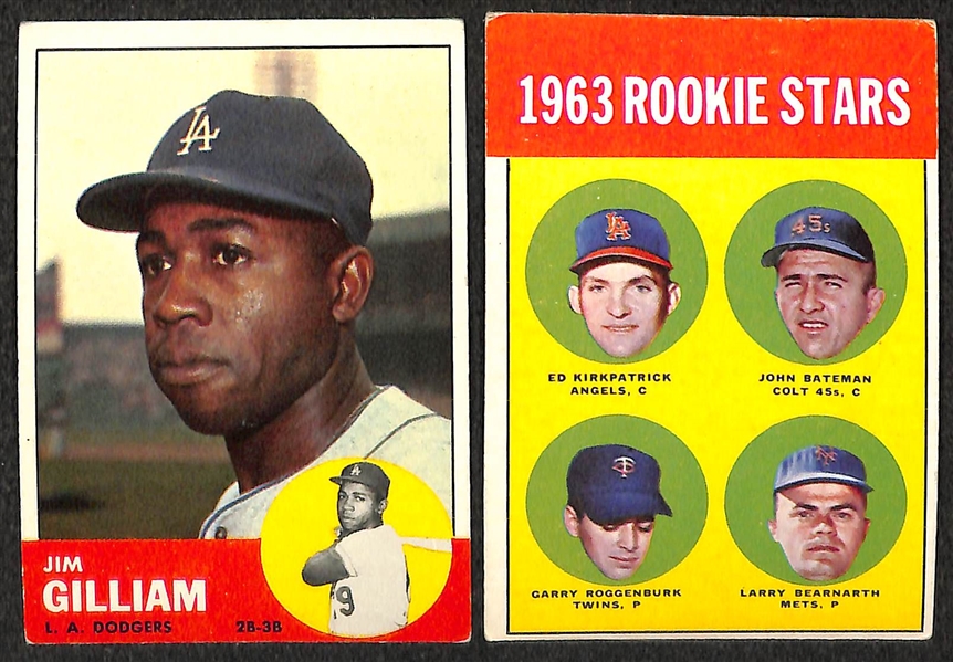 Lot of 120 Different 1963 Topps Baseball Cards w. Carl Yastrzemski