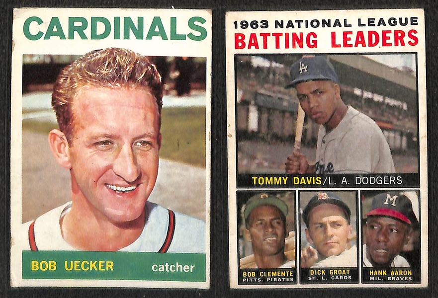 Lot of 120 Different 1964 Topps Baseball Cards w. Jim Bunning