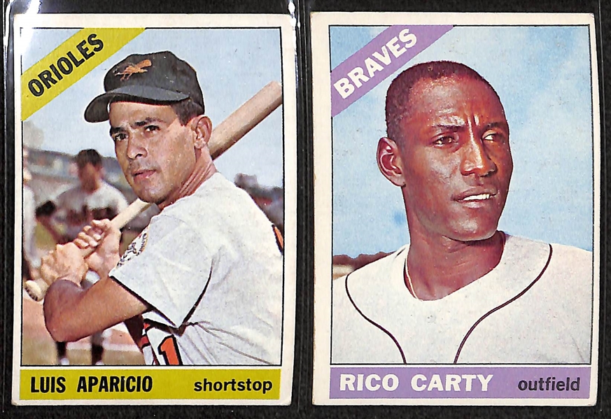 Lot of 160 Assorted 1966 Topps Baseball Cards w. Don Sutton RC