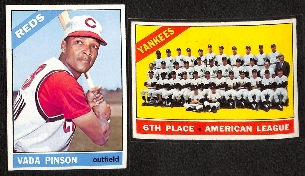 Lot of 160 Assorted 1966 Topps Baseball Cards w. Don Sutton RC