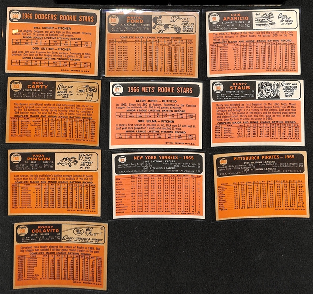 Lot of 160 Assorted 1966 Topps Baseball Cards w. Don Sutton RC