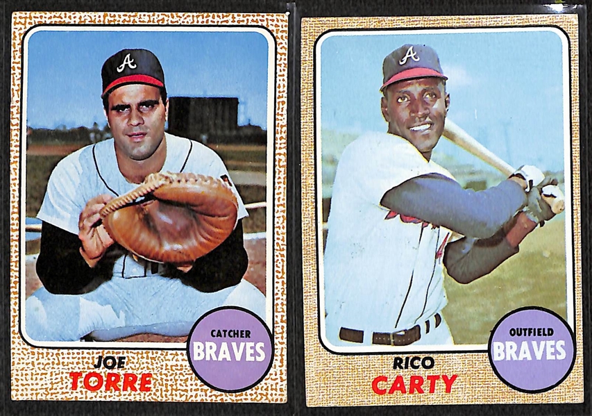 Lot of 250 Assorted 1968 Topps Baseball Cards w. Joe Torre