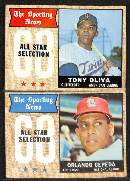 Lot of 250 Assorted 1968 Topps Baseball Cards w. Joe Torre
