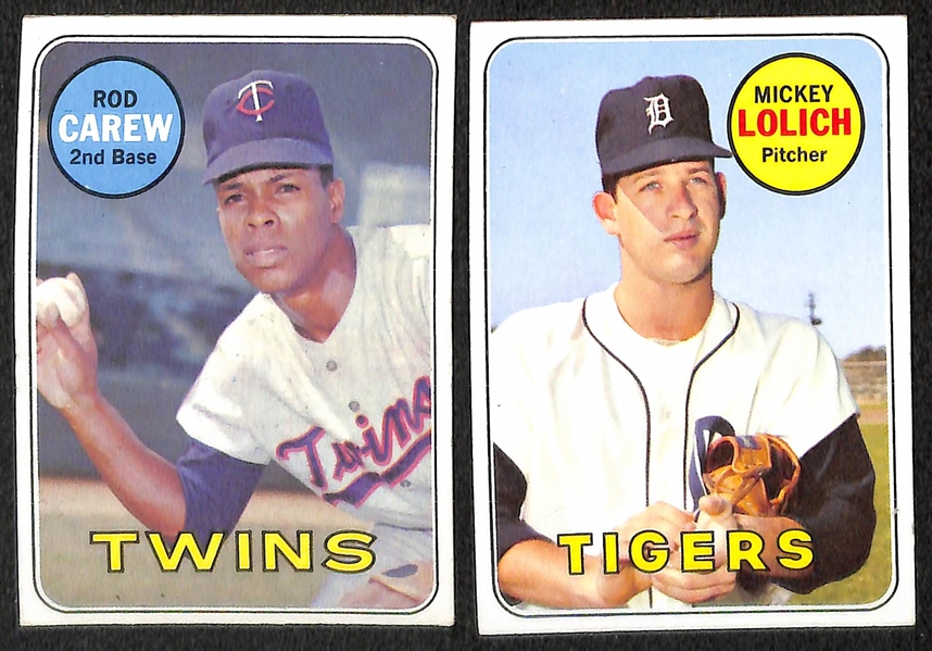 Lot of 350 Assorted 1969 Topps Baseball Cards w. Bob Gibson