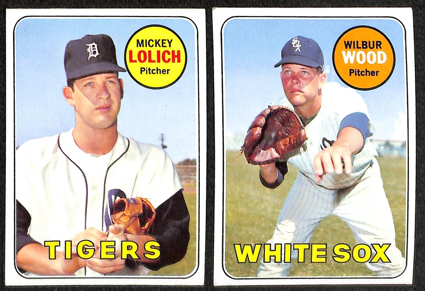 Lot of 350 Assorted 1969 Topps Baseball Cards w. Bob Gibson