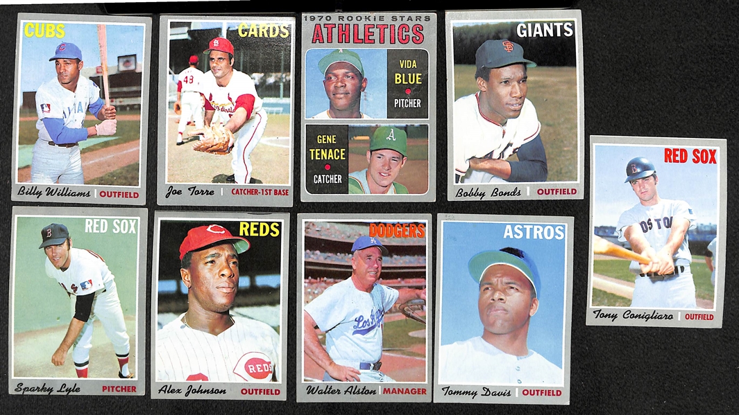 Lot of 250+ Assorted 1970 Topps Baseball Cards w. Billy Williams